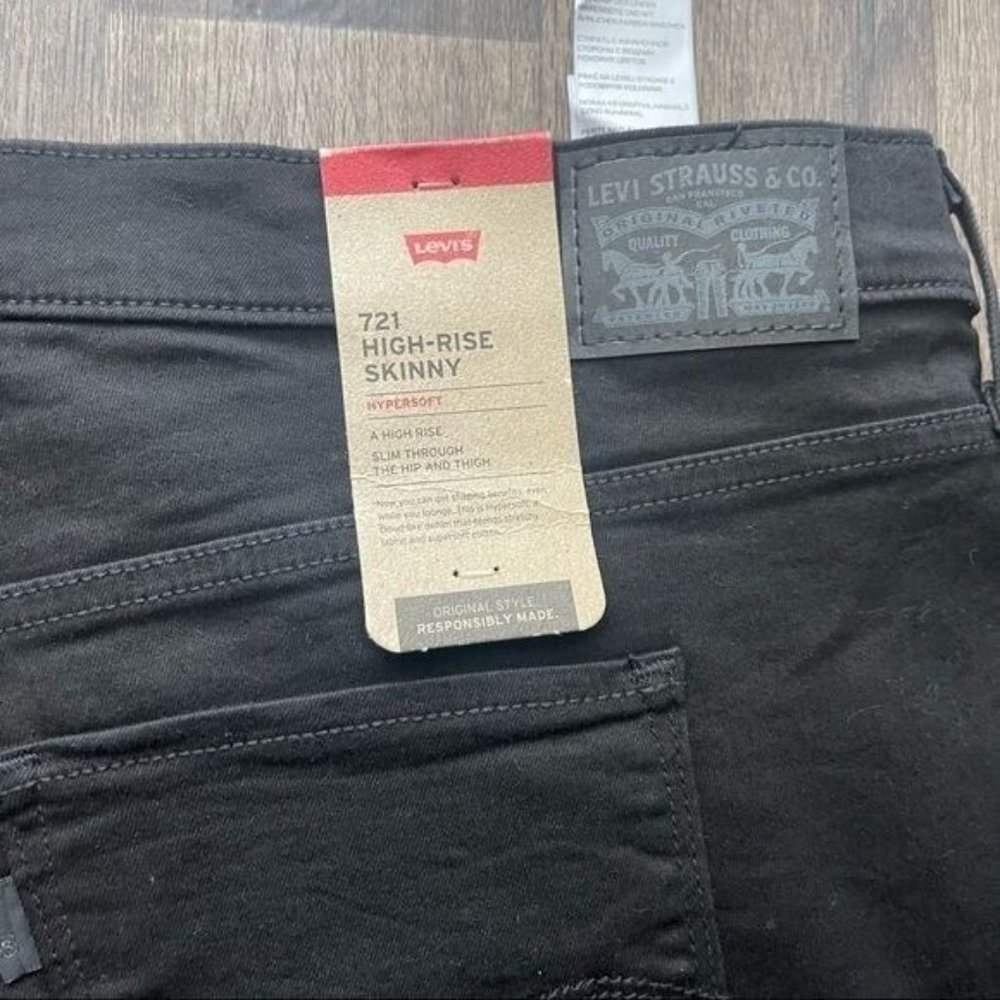 Levi's Black 721 High Rise Skinny Jeans Size 22W - Picture 8 of 9